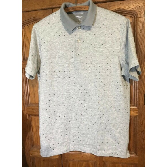Van Heusen Flex Men's size S Gray Knit Polo Shirt Classic Fit Short Sleeve - Picture 2 of 11